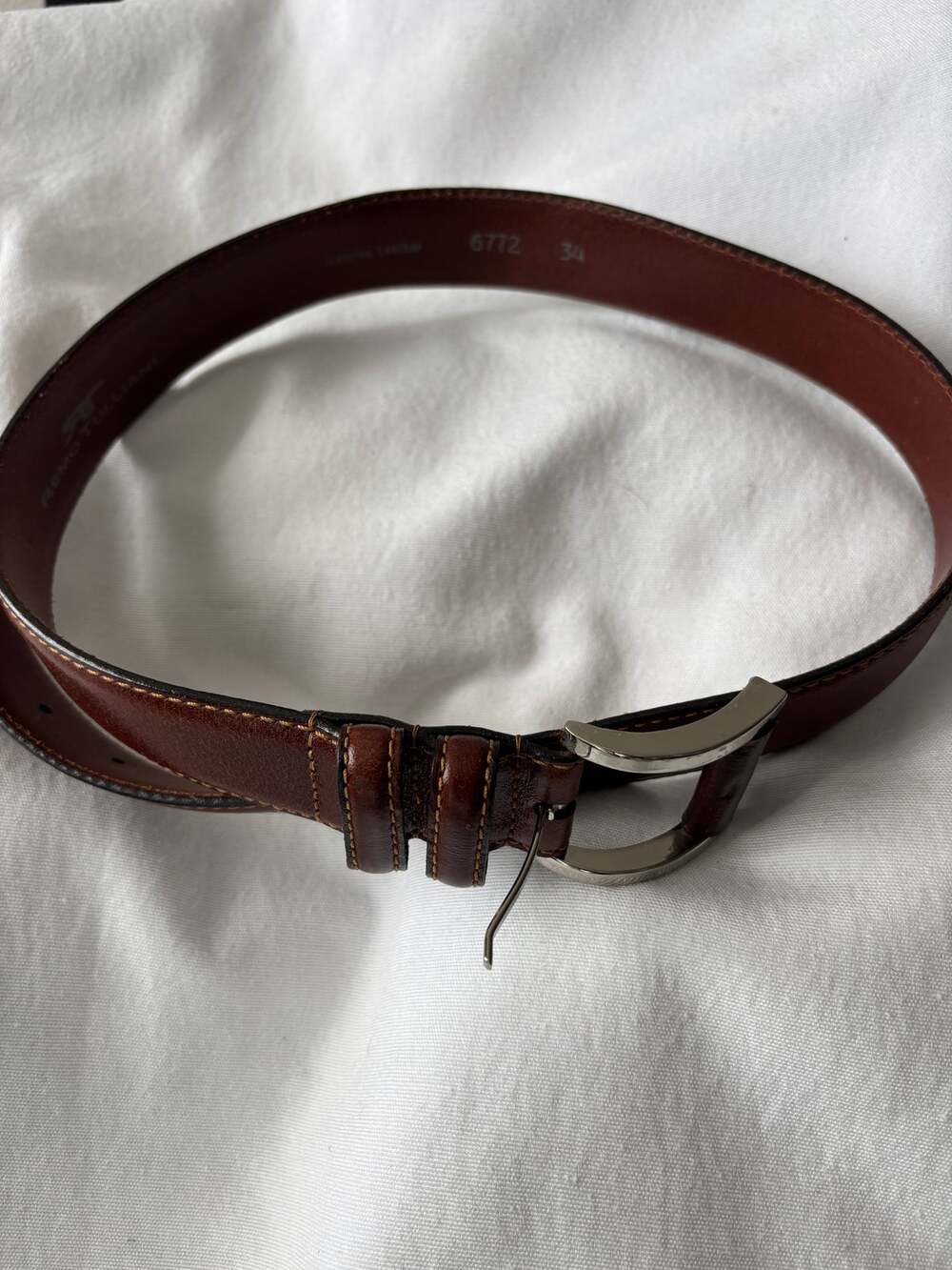 Remo Tuliani Leather Belt Brown Size 34